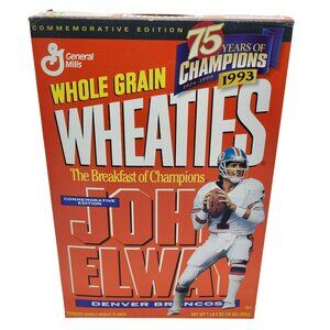 Empty Commemorative 1993 General Mills Wheaties Box John Elway Denver Broncos
